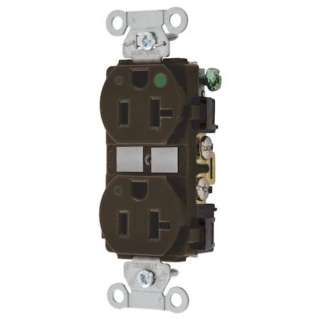 Hubbell Wiring Device-Kellems Straight Blade Receptacle, 5-20R, 20 A, 125V AC, 2 Pole, 3 Wire, Grounded 8300L